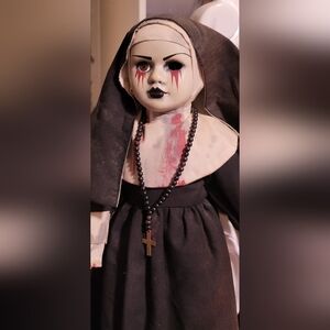 Vintage Creepy Nun Horror Porcelain Doll
